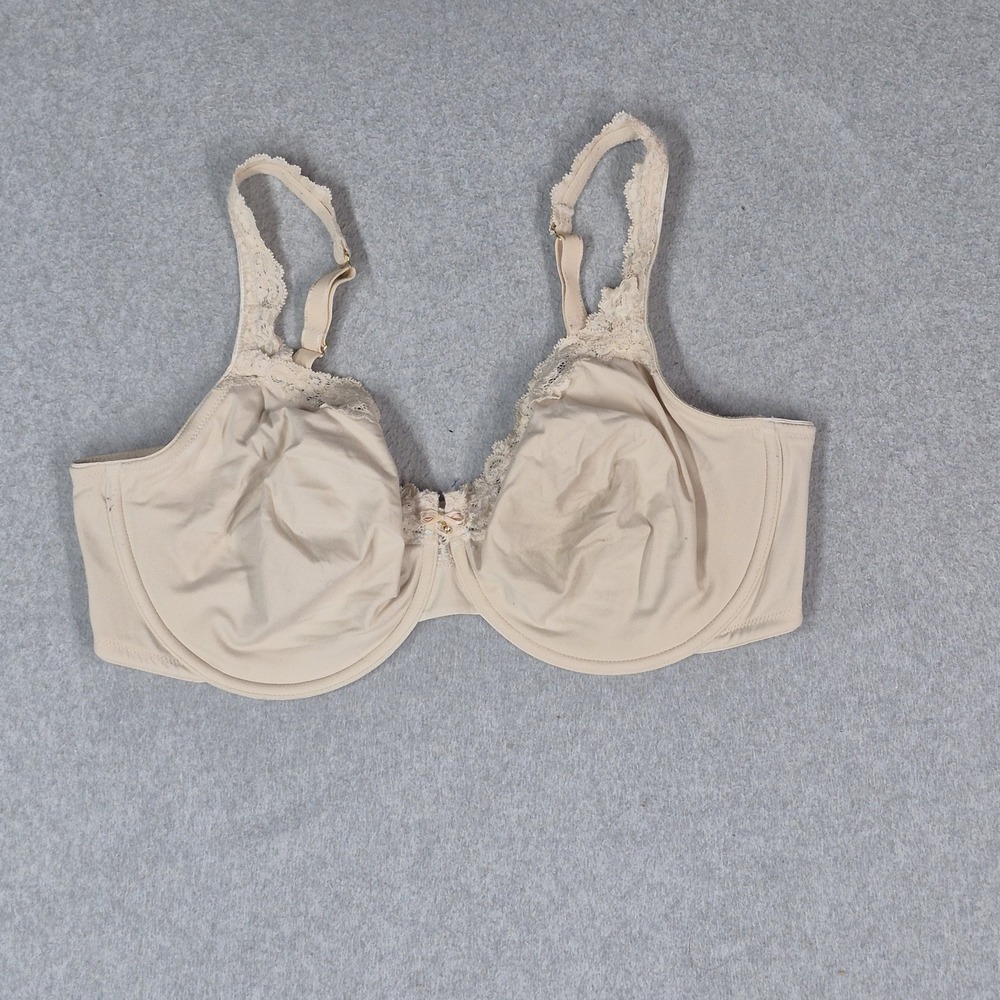 Soma Women Bra 40DD Beige Embraceable Unlined Lace Trim Minimizer Underwired